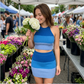 🌊 LIMITED-TIME 50% OFF! 💥 Chic Gradient Knit Skirt Set – Halter Crop Top, Bodycon Fit, Ribbed Knit ✨