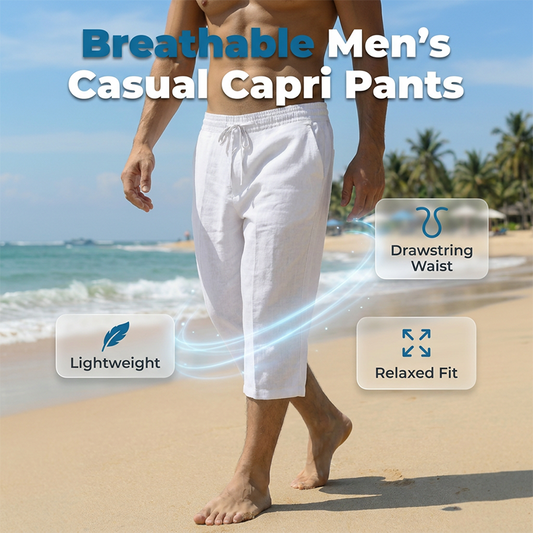 👖 LIMITED-TIME 50% OFF! 💥 Men's Casual Capri Pants with Drawstring Waist – Breathable, Ultra-Soft, Deep Pockets ✨