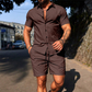 👕 LIMITED-TIME 50% OFF! 💥 Men's Casual Short Sleeve Shirt & Shorts Set – Button-Down Collar, Drawstring Waist, Breathable ✨