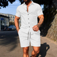 👕 LIMITED-TIME 50% OFF! 💥 Men's Casual Short Sleeve Shirt & Shorts Set – Button-Down Collar, Drawstring Waist, Breathable ✨