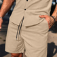👕 LIMITED-TIME 50% OFF! 💥 Men's Casual Short Sleeve Shirt & Shorts Set – Button-Down Collar, Drawstring Waist, Breathable ✨