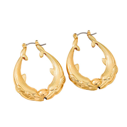 🐬 LIMITED-TIME 50% OFF! 💥 Gold Dolphin Hoop Earrings for Women – Unique Design, Lightweight, Latch-Back ✨