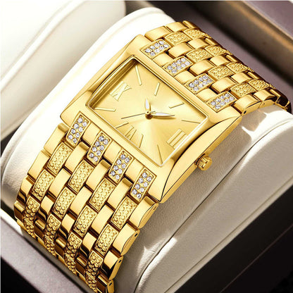 ⌚ LIMITED-TIME 50% OFF! 💥 Women's Elegant Square Dial Watch – Diamond-Studded, Quartz Movement, Versatile ✨