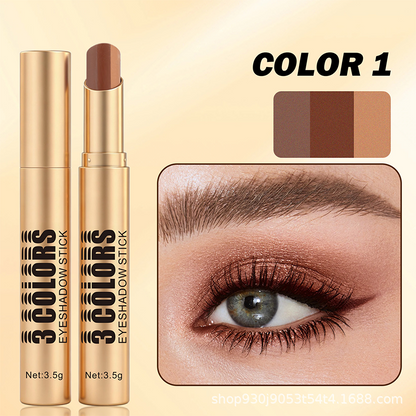 🌸 BUY 1 GET 1 FREE! ✨ 3-in-1 Gradient Eyeshadow Stick – Quick Application, Waterproof, Creamy Texture 💫