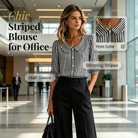 👔 LIMITED-TIME 50% OFF! 💥 Summer Commuter Striped Button-Down Shirt – Featherlight, Breathable, Office-Ready ✨