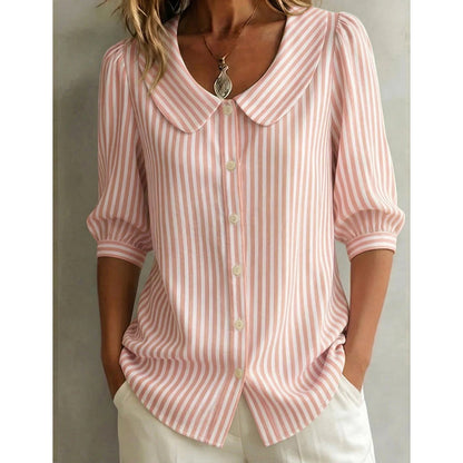 👔 LIMITED-TIME 50% OFF! 💥 Summer Commuter Striped Button-Down Shirt – Featherlight, Breathable, Office-Ready ✨