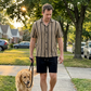 👕 LIMITED-TIME 50% OFF! 💥 Men's Casual Short Sleeve Shirt and Shorts Set – Textured Stripes, Drawstring Waist, Breathable ✨