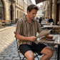 👕 LIMITED-TIME 50% OFF! 💥 Men's Casual Short Sleeve Shirt and Shorts Set – Textured Stripes, Drawstring Waist, Breathable ✨