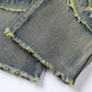 👖 LIMITED-TIME 50% OFF! 💥 Men's Deconstructed Frayed Flare Jeans – Heavy Distressing, Vintage Wash, Patchwork Details ✨