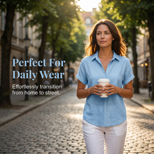 👔 LIMITED-TIME 50% OFF! 💥 Breathable Premium Casual Shirt – V-Neck Lapel, Relaxed Fit, Skin-Friendly ✨