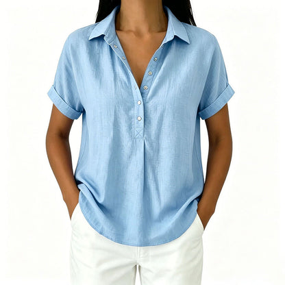 👔 LIMITED-TIME 50% OFF! 💥 Breathable Premium Casual Shirt – V-Neck Lapel, Relaxed Fit, Skin-Friendly ✨