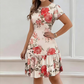 🌸 LIMITED-TIME 50% OFF! 💥 Women's Elegant Floral Print Ruffled Hem Dress – Fitted Waist, Breathable, Versatile ✨