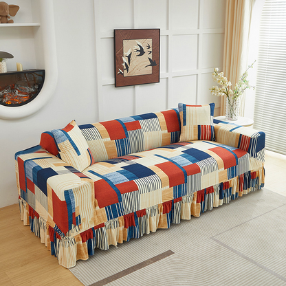 🛋️ LIMITED-TIME 50% OFF! ⚡ Universal Stretch Fitted Couch Slipcover – Ruffled Hem & Sofa Protection ✨