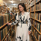 🌸 LIMITED-TIME 50% OFF! 💥 Women's Elegant Floral Printed Maxi Dress – V-Neck Tie, Cinched Waist, Ruffled Sleeves ✨