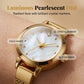 ⌚ LIMITED-TIME 50% OFF! 💥 Elegant Women's Bracelet Watch – Gold Tone, Pearlescent Dial, Braided Mesh Strap ✨