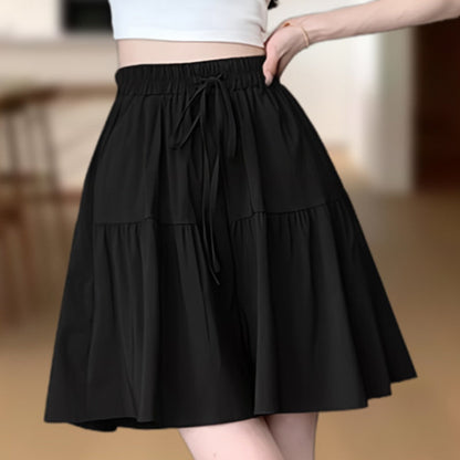 👖 LIMITED-TIME 50% OFF! 💥 Women High Waist Skirt Pants Wide Leg Ruffle Culottes – A-Line, Side Pockets, Elastic Waist ✨