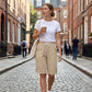 👖 LIMITED-TIME 50% OFF! 💥 Women's Casual Drawstring Bermuda Shorts – Elastic Waist, Side Pockets, Breathable ✨