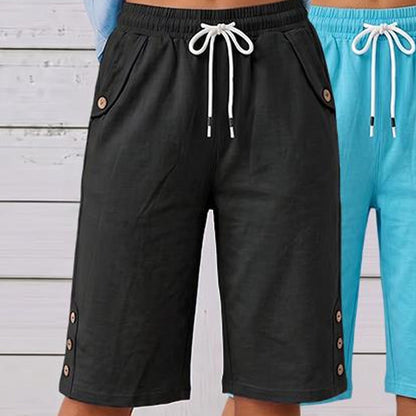 👖 LIMITED-TIME 50% OFF! 💥 Women's Casual Drawstring Bermuda Shorts – Elastic Waist, Side Pockets, Breathable ✨