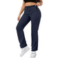 👖 LIMITED-TIME 50% OFF! 💥 Women's Lightweight High Waist Athletic Pants – Zipper Pockets, Straight Leg, Breathable ✨