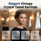 💎 LIMITED-TIME 50% OFF! 💥 Elegant Vintage Rhinestone Drop Earrings – Chandelier Design, Blue Crystal, Tassel Details ✨