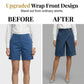 👖 LIMITED-TIME 50% OFF! 💥 Women's Asymmetrical Wide-Leg Shorts – Faux Denim, Mid-High Waist, Vintage Button ✨