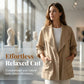 🧥 LIMITED-TIME 50% OFF! 💥 Women's Casual Vintage Lapel Jacket – Oversized Collar, Roll-Up Sleeves, Soft Fabric ✨