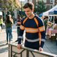 👕 LIMITED-TIME 50% OFF! 💥 Men's Casual Contrast Stripe Long Sleeve Top – Color-Block, Premium Blend, Crew Neck ✨