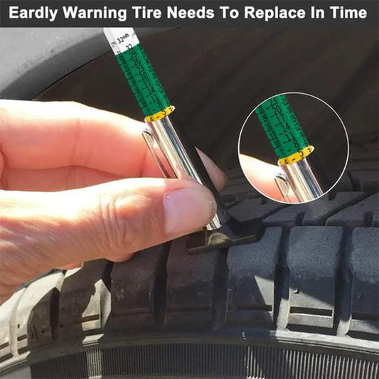 🛞 LIMITED-TIME 50% OFF! 💥 Portable Car Tire Tread Depth Gauge – Color-Coded Scale, Pocket-Sized, Universal Fit ✨