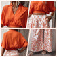 👗 LIMITED-TIME 50% OFF! 💥 Elegant Ladies Two Piece Set – V-Neck Top, Wide Leg Pants, Timeless Print ✨