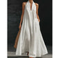👗 LIMITED-TIME 50% OFF! 💥 Elegant Summer Casual Halter Maxi Dress – Deep V-Neck, A-Line, Hidden Pockets ✨