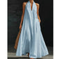 👗 LIMITED-TIME 50% OFF! 💥 Elegant Summer Casual Halter Maxi Dress – Deep V-Neck, A-Line, Hidden Pockets ✨