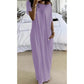 👗 LIMITED-TIME 50% OFF! 💥 Women's Summer Casual Loose Solid Color Short-Sleeve Long Dress – Side Pockets, Breathable, Travel-Friendly ✨
