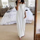 👗 LIMITED-TIME 50% OFF! 💥 Women's Summer Casual Loose Solid Color Short-Sleeve Long Dress – Side Pockets, Breathable, Travel-Friendly ✨