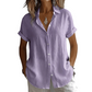 👔 LIMITED-TIME 50% OFF! 💥 Women's Summer Casual Short Sleeve Shirt – Button-Down, Roll-Up Sleeves, Breathable ✨