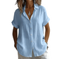 👔 LIMITED-TIME 50% OFF! 💥 Women's Summer Casual Short Sleeve Shirt – Button-Down, Roll-Up Sleeves, Breathable ✨