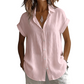 👔 LIMITED-TIME 50% OFF! 💥 Women's Summer Casual Short Sleeve Shirt – Button-Down, Roll-Up Sleeves, Breathable ✨