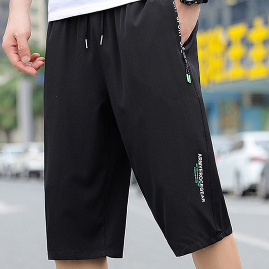 🏃 LIMITED-TIME 50% OFF! 💥 Men's Lightweight Quick Dry Athletic Cropped Pants – Ice Cooling, Stretch, Zipper Pockets ✨