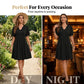 👗 LIMITED-TIME 50% OFF! 💥 Women's Elegant Puff Sleeve V-Neck Dress – Pleated Detail, A-Line, Plus Size ✨