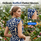 🌸 LIMITED-TIME 50% OFF! 💥 Women's Summer Ruffled Flutter Sleeve Tie Waist Floral Midi Dress – Tiered, Breathable, Elegant ✨