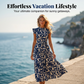 🌸 LIMITED-TIME 50% OFF! 💥 Women's Summer Ruffled Flutter Sleeve Tie Waist Floral Midi Dress – Tiered, Breathable, Elegant ✨