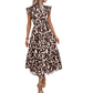 🌸 LIMITED-TIME 50% OFF! 💥 Women's Summer Ruffled Flutter Sleeve Tie Waist Floral Midi Dress – Tiered, Breathable, Elegant ✨