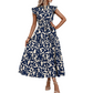 🌸 LIMITED-TIME 50% OFF! 💥 Women's Summer Ruffled Flutter Sleeve Tie Waist Floral Midi Dress – Tiered, Breathable, Elegant ✨