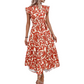 🌸 LIMITED-TIME 50% OFF! 💥 Women's Summer Ruffled Flutter Sleeve Tie Waist Floral Midi Dress – Tiered, Breathable, Elegant ✨
