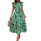 🌸 LIMITED-TIME 50% OFF! 💥 Women's Summer Ruffled Flutter Sleeve Tie Waist Floral Midi Dress – Tiered, Breathable, Elegant ✨