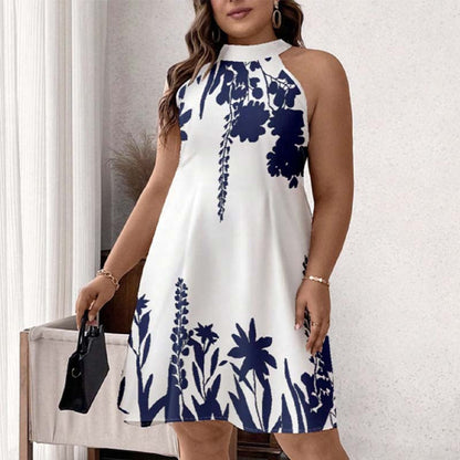 🌸 LIMITED-TIME 50% OFF! 💥 Women's Floral Print Halter Neck Dress – Chic, Flowy, Summer Essential ✨