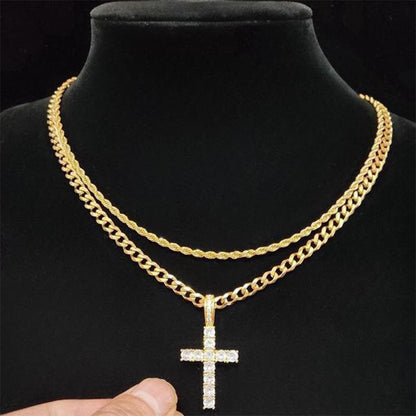 📿 LIMITED-TIME 50% OFF! 💥 Double Layer Cross Chain Necklace – Trendy, Layered, Everyday Sparkle ✨