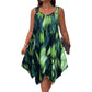 👗 LIMITED-TIME 50% OFF! 💥 Elegant Gradient Print Sleeveless Dress – Asymmetrical Hem, O-Ring Straps, Flow Fit ✨