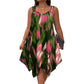 👗 LIMITED-TIME 50% OFF! 💥 Elegant Gradient Print Sleeveless Dress – Asymmetrical Hem, O-Ring Straps, Flow Fit ✨