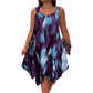 👗 LIMITED-TIME 50% OFF! 💥 Elegant Gradient Print Sleeveless Dress – Asymmetrical Hem, O-Ring Straps, Flow Fit ✨