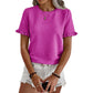 👚 LIMITED-TIME 50% OFF! 💥 Women's Elegant Ruffle Sleeve Summer Top – Round Neck, Textured, Wrinkle Resistant ✨